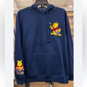 Disney Winnie the Pooh Navy Blue hoodie pullover Sweater size: Large